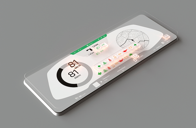 A car cluster with Qt Safe Renderer, that allows for safety-critical elements (speed, gear, indicators, alerts) to be layered on top of non-safety-critical elements, so that they are visible also when the system fails.