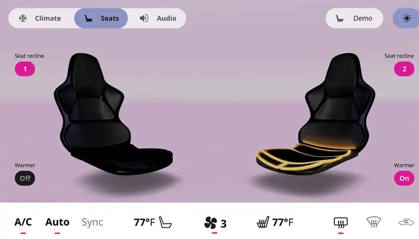 An example of car HVAC control system built with Qt, mixing both 2D and 3D graphics.