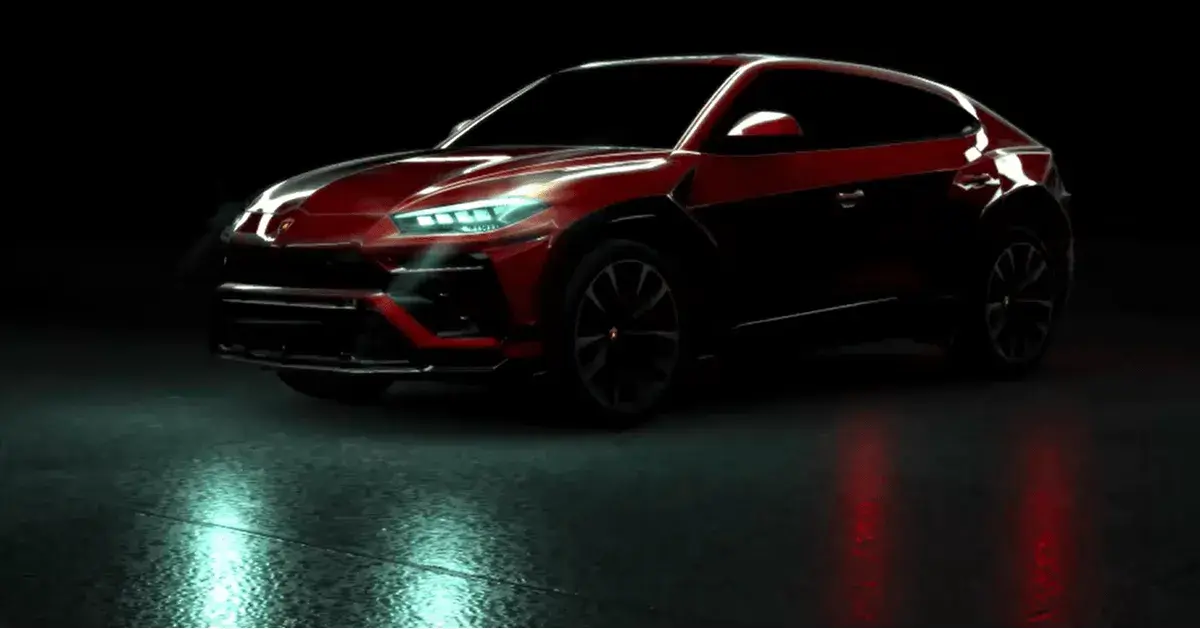 Qt's 3D framework example on reflections and lighting, featuring a car with headlights on and a glossy surface