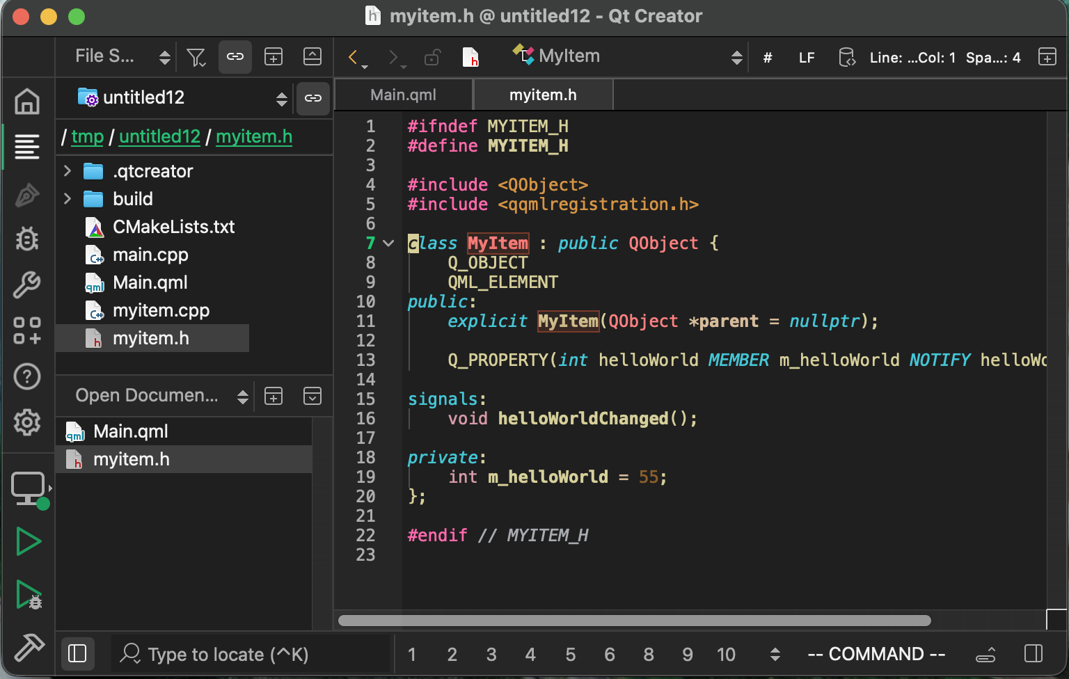 Definition of MyItem