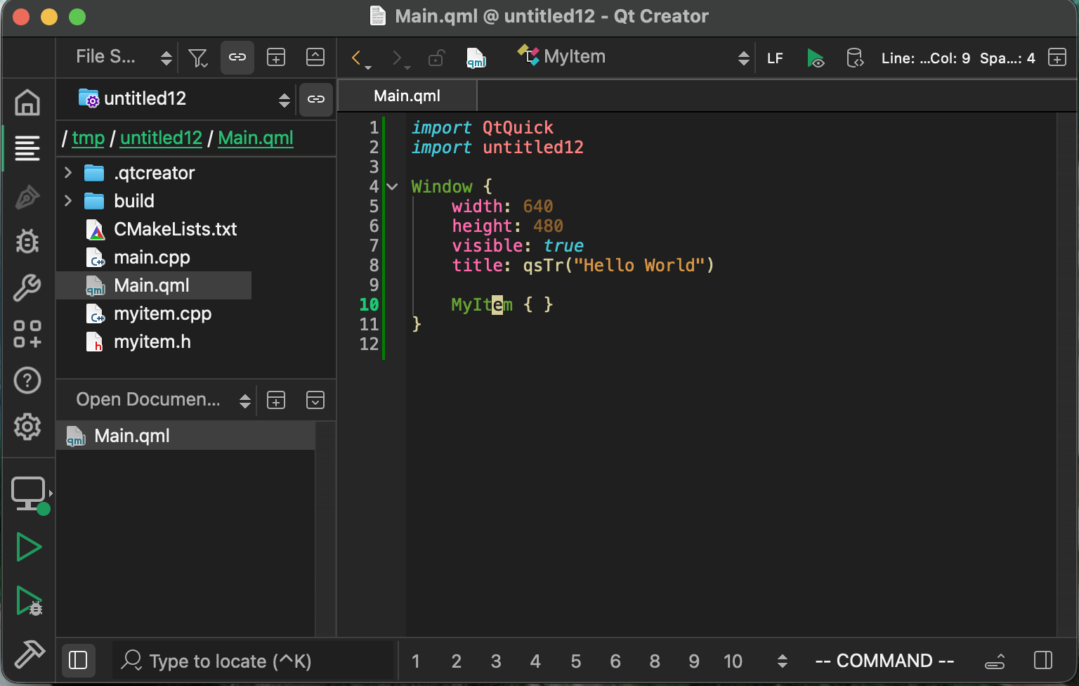 Opening a file that uses MyItem