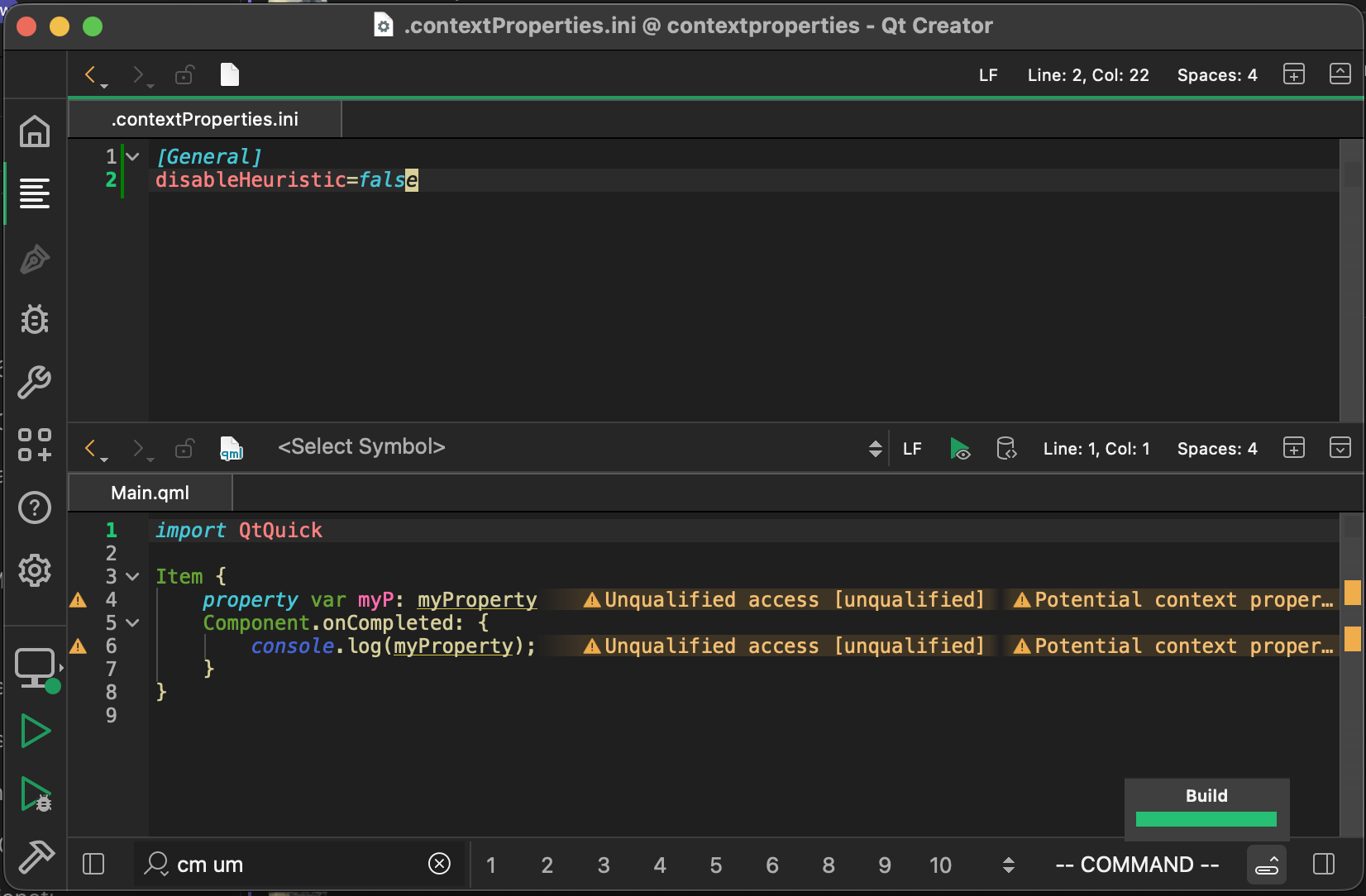 Linting warnings on our context property usage