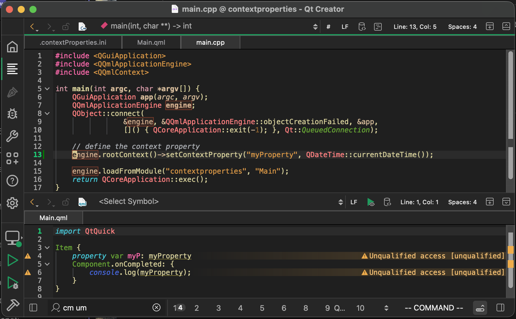 Don't do this at home: context properties.